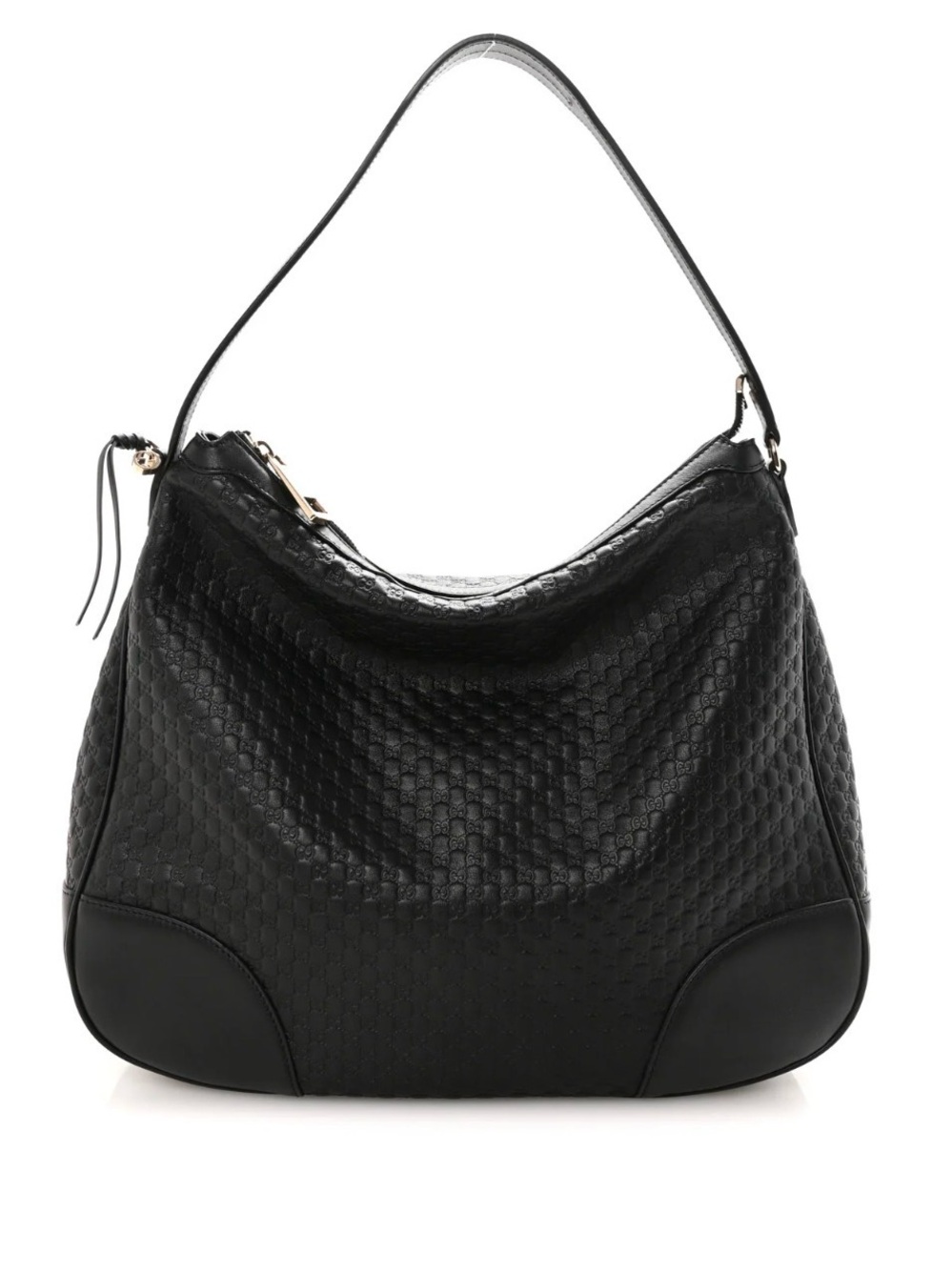 Gucci Black Micro-Guccissima Signature Black Large Hobo bag purse pocketbook